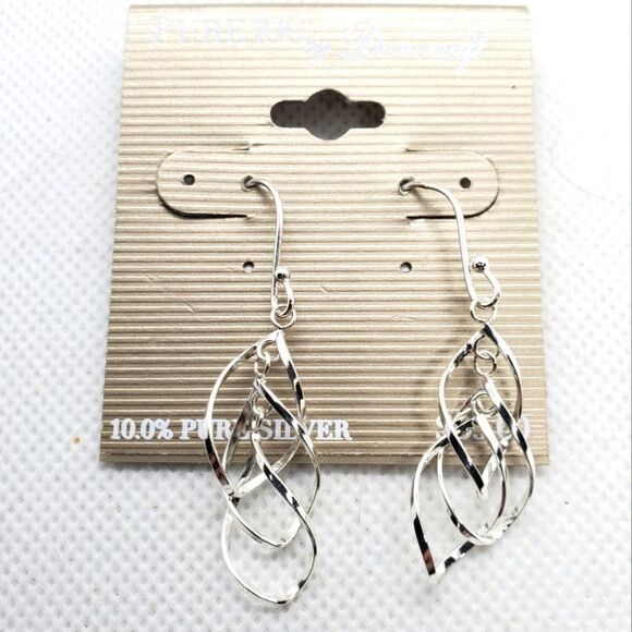 NWT Pure 100 by Danecraft Silver Dangling Earrings - Picture 1 of 3